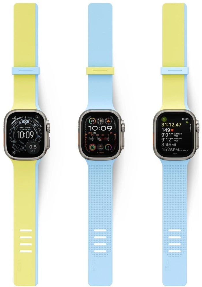 Dirželis UNIQ Revix IV Reversible Magnetic do Apple Watch Series 4/5/6/7/8/9/10/11/12/SE/SE2/SE3/Ultra/Ultra 2/Ultra 3/Ultra 4 44/45/46/49mm šviesiai žalia-mėlyna
