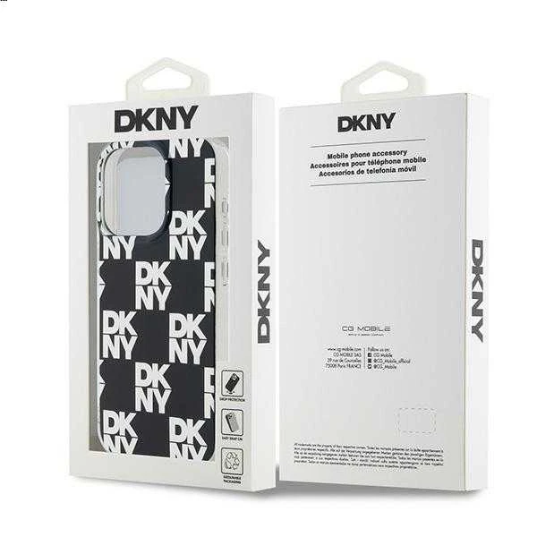 Apple iPhone 15 Pro DKNY odinis dėklas Mono Stripe & Metal Logo (DKHCP15LPRTHSLK) juodos spalvos