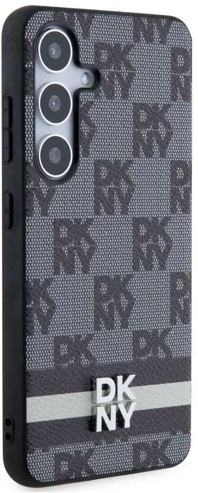 Samsung Galaxy S24 Plus DKNY Odinis Dėklas Checkered Mono Pattern & Printed Stripes (DKHCS24MPCPTSSK) juodos spalvos