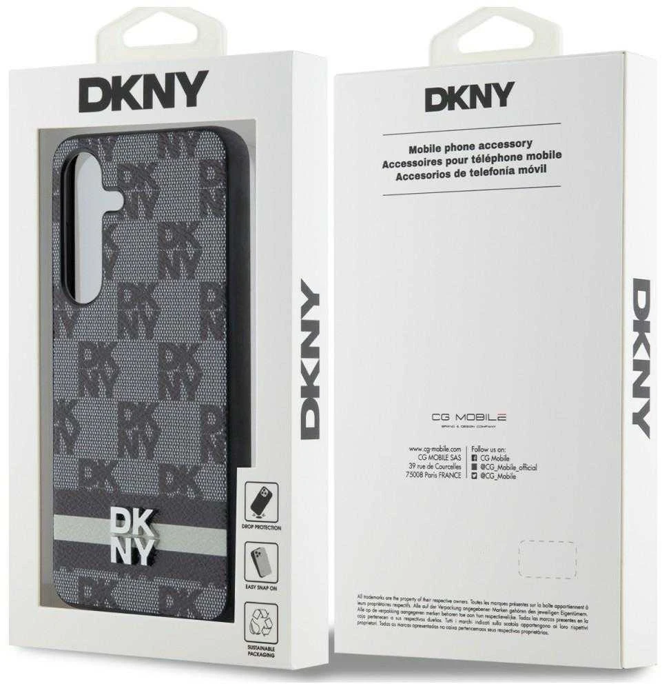 Samsung Galaxy S24 Plus DKNY Odinis Dėklas Checkered Mono Pattern & Printed Stripes (DKHCS24MPCPTSSK) juodos spalvos