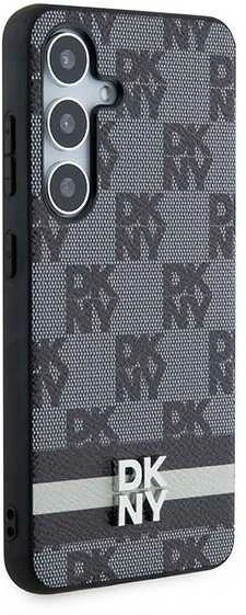 Samsung Galaxy S24 DKNY Odinis Dėklas Checkered Mono Pattern & Printed Stripes (DKHCS24SPCPTSSK) juodos spalvos