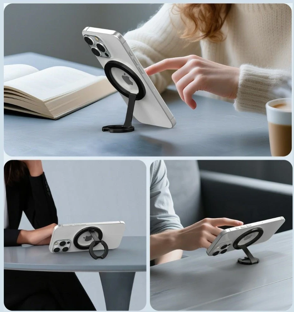 Dwustronny magnetyczny Ring Stand SODI ST04 juoda