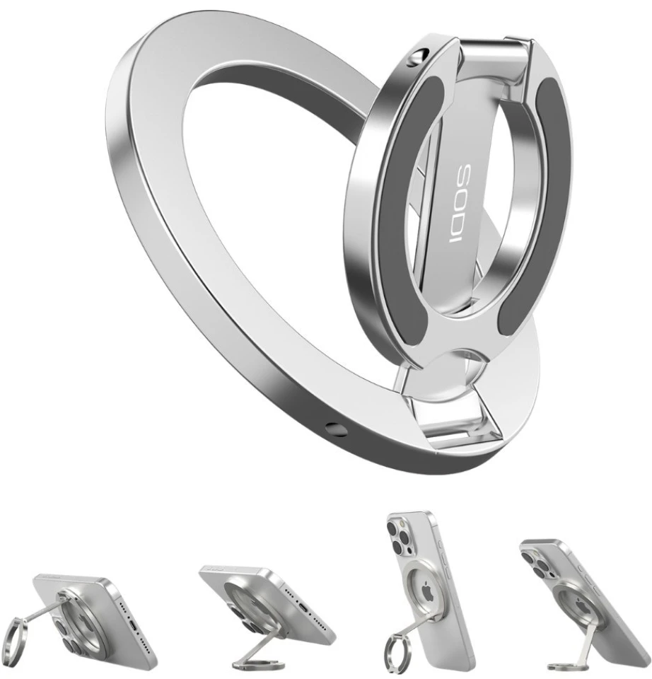 Dwustronny magnetyczny Ring Stand SODI ST04 sidabrinė