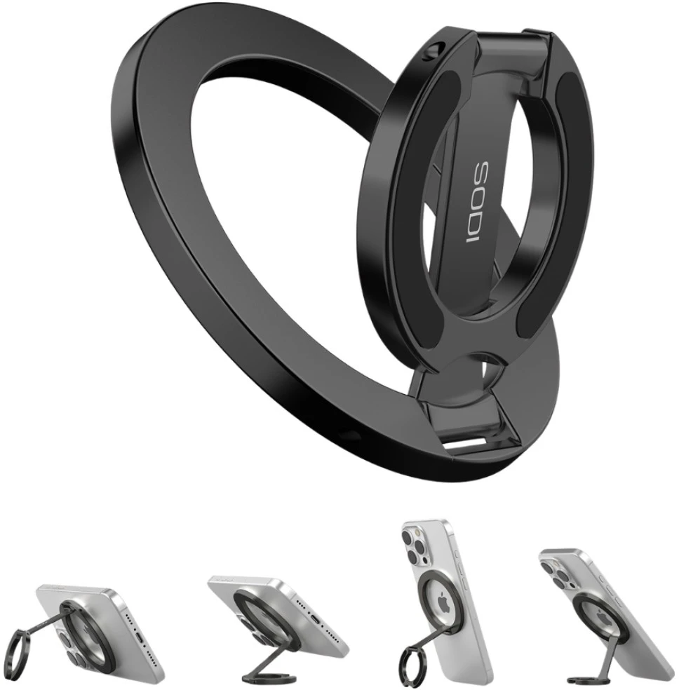 Dwustronny magnetyczny Ring Stand SODI ST04 juoda
