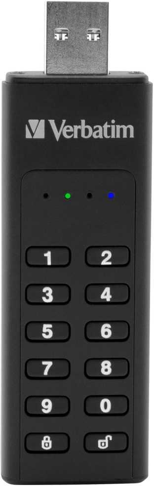 Išorinis diskas Verbatim klaviatūra Saugus USB 3.2 Gen 1 64 GB kiekvienas 49428