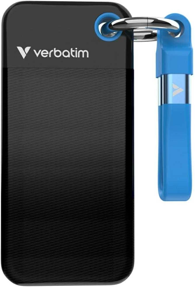 Kietasis diskas Verbatim diskas SSD 1TB - raktų pakabukas su laidu USB 3.2 gen.2 juodos ir mėlynos spalvos 32191