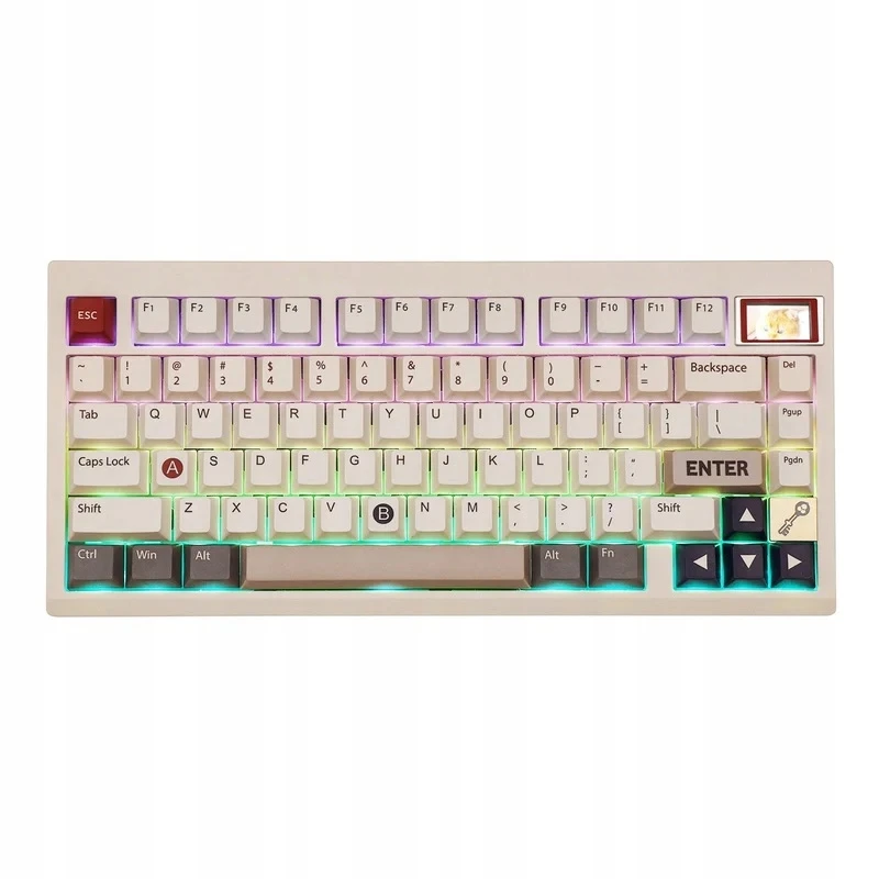 Epomaker klaviatūra TH80 Pro V2 su Wisteria jungikliais, balta