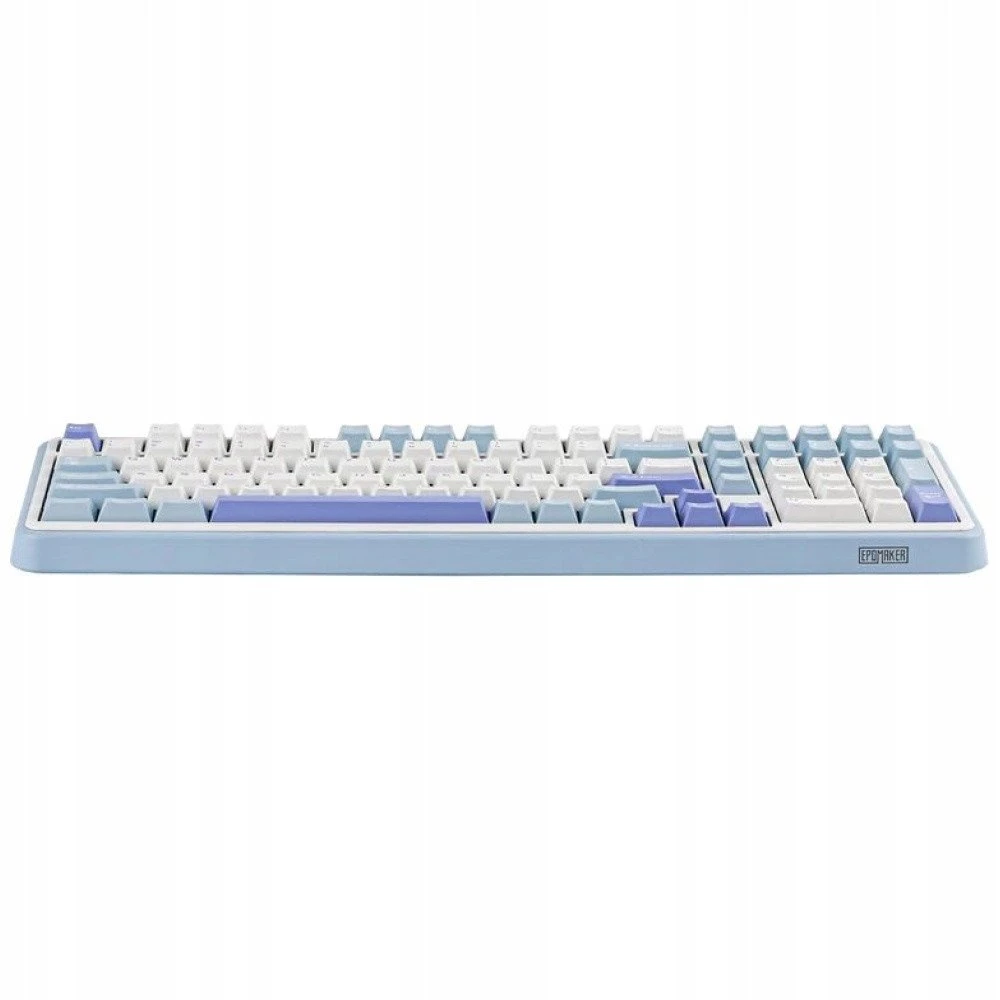 Belaidė mechaninė žaidimų klaviatūra EPOMAKER TH99 96%, RGB, 2.4 GHz/BT/USB-C, 10000 mAh, Mėlynos ir baltos spalvos