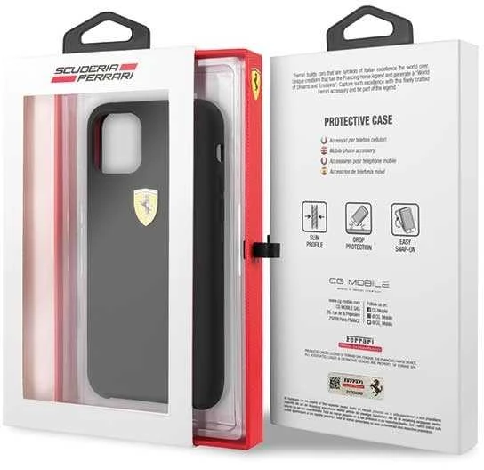 Ferrari Silicone silikoninis telefono dėklas iPhone 11 Pro Max, juodas