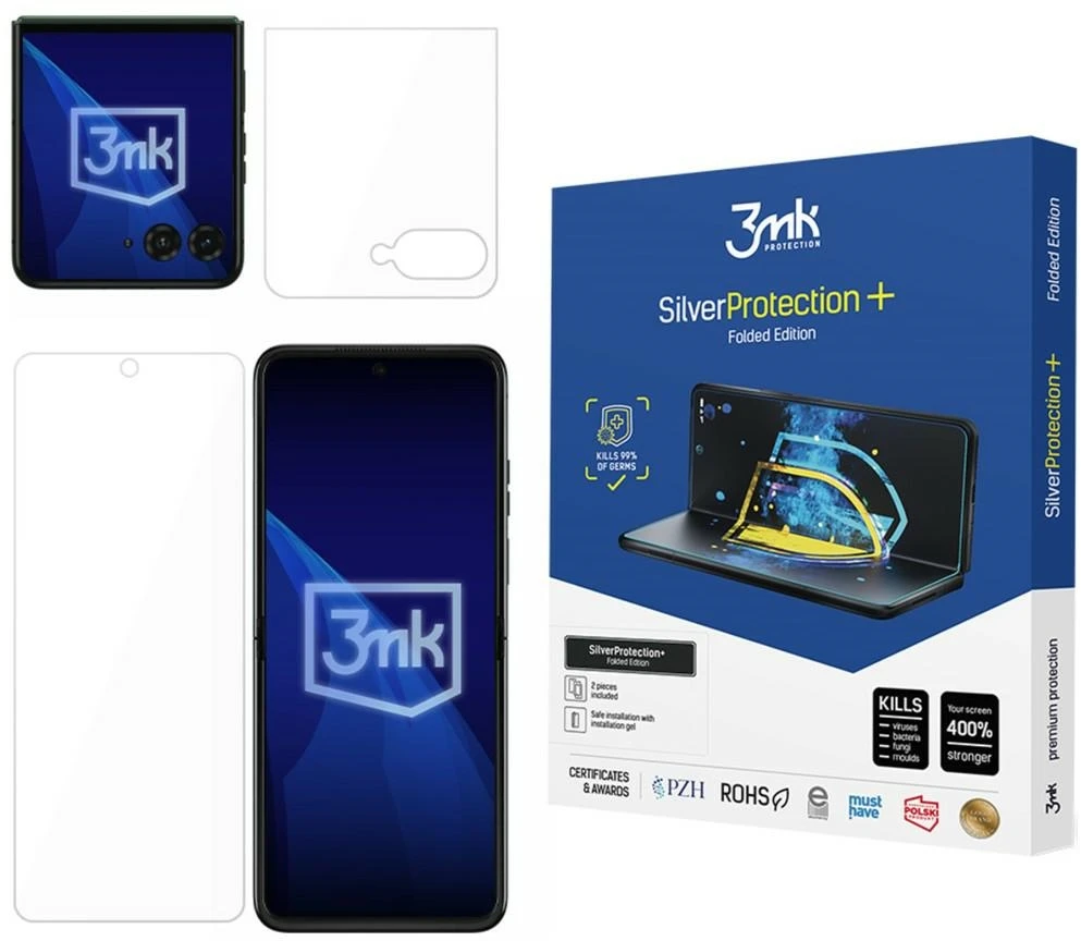 3Mk apsauga „Motorola Razr 70 Plus“ / „Razr 70 Ultra“ – 3mk sidabrinė apsauga+ sulankstomas leidimas