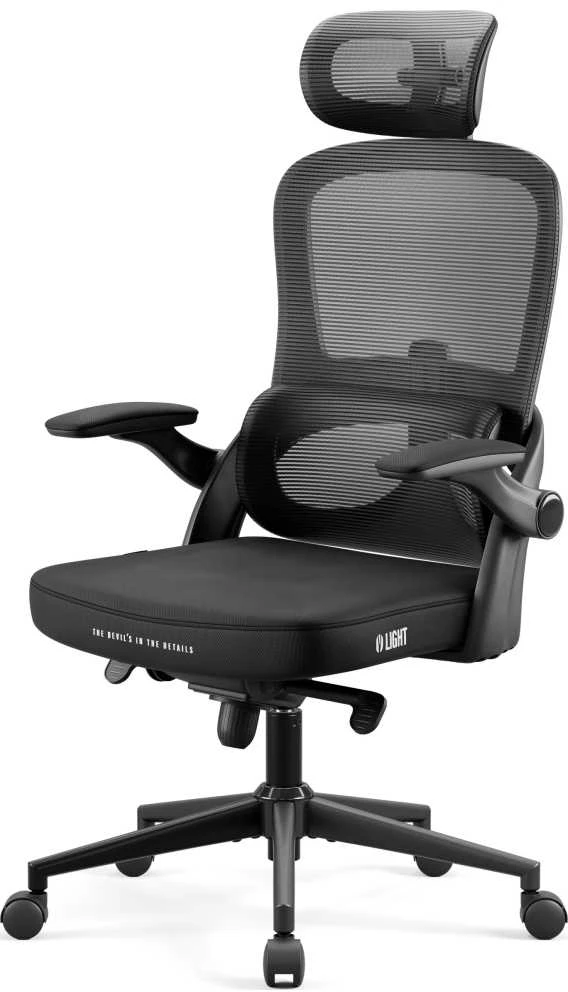 Diablo Chairs Diablo V-Light Shadow Juodas ergonominė kėdė