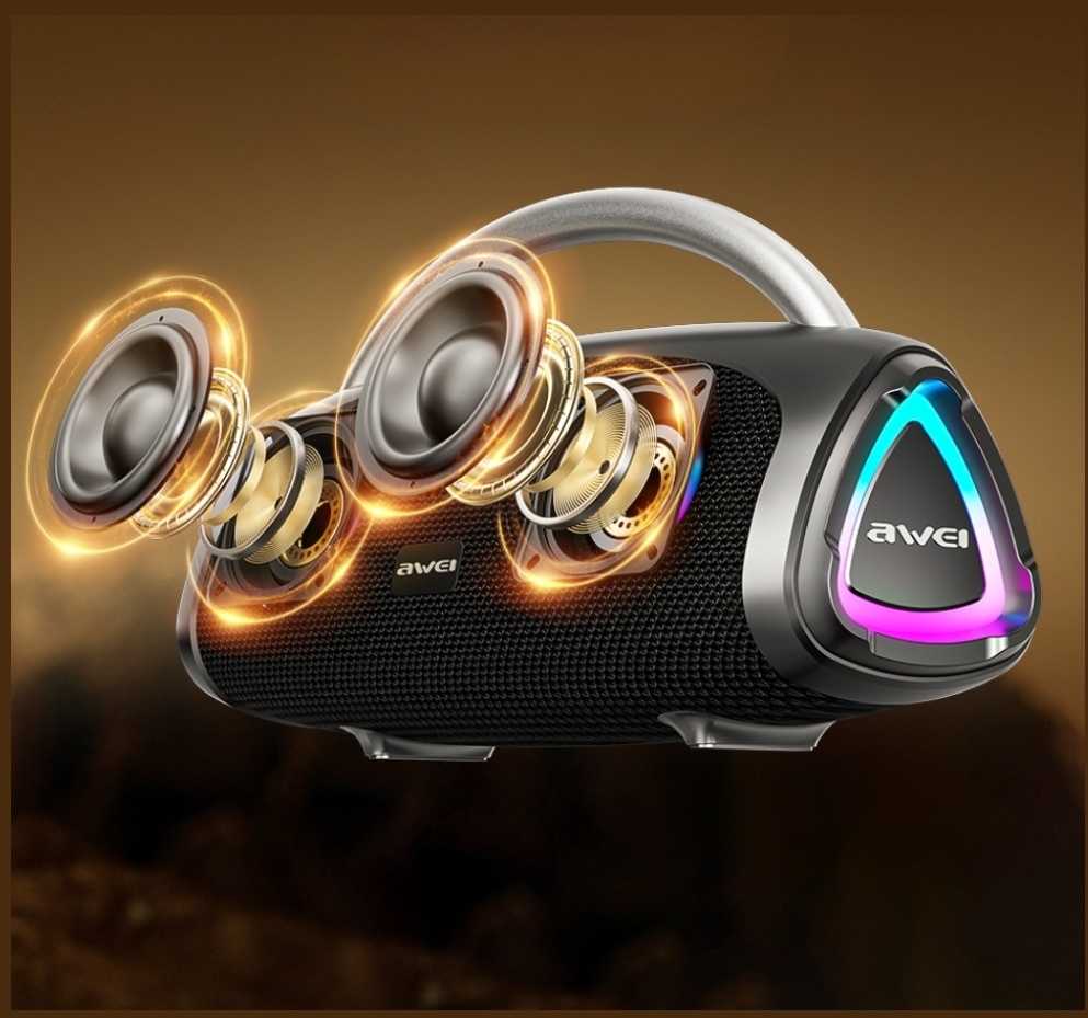 Garsiakalbis belaidis AWEI KA39 100W Bluetooth 5.3 nešiojama zewnętrzny juoda