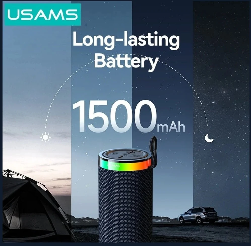 Kompiuterio kolonėlės Garsiakalbis belaidis Usams YX018 Portable Bluetooth 5.4 juoda