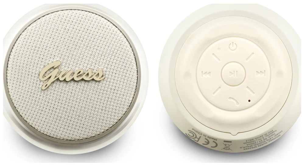 „Guess Script“ metalinis logotipas su „Bluetooth“ garsiakalbiu, 5 W, auksinė