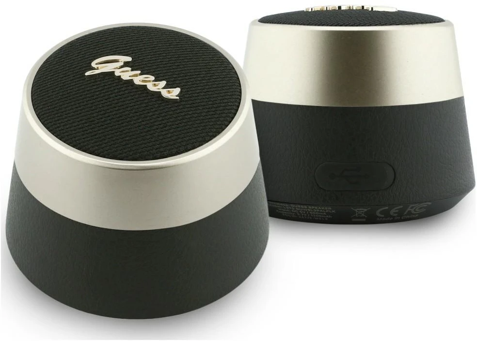 Guess Script Metal Logo Bluetooth Speaker 5W juodos spalvos