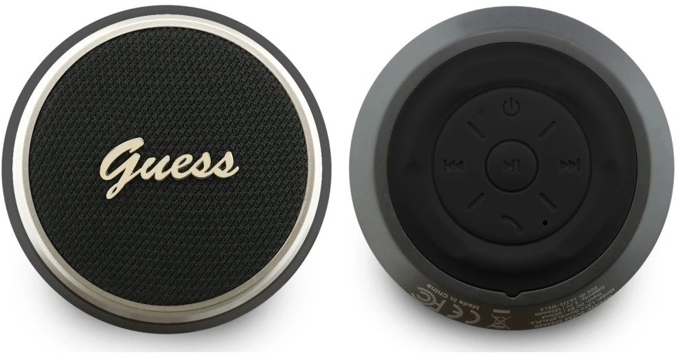 Guess Script Metal Logo Bluetooth Speaker 5W juodos spalvos
