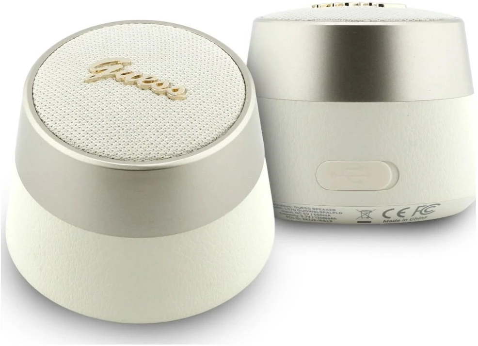 „Guess Script“ metalinis logotipas su „Bluetooth“ garsiakalbiu, 5 W, auksinė