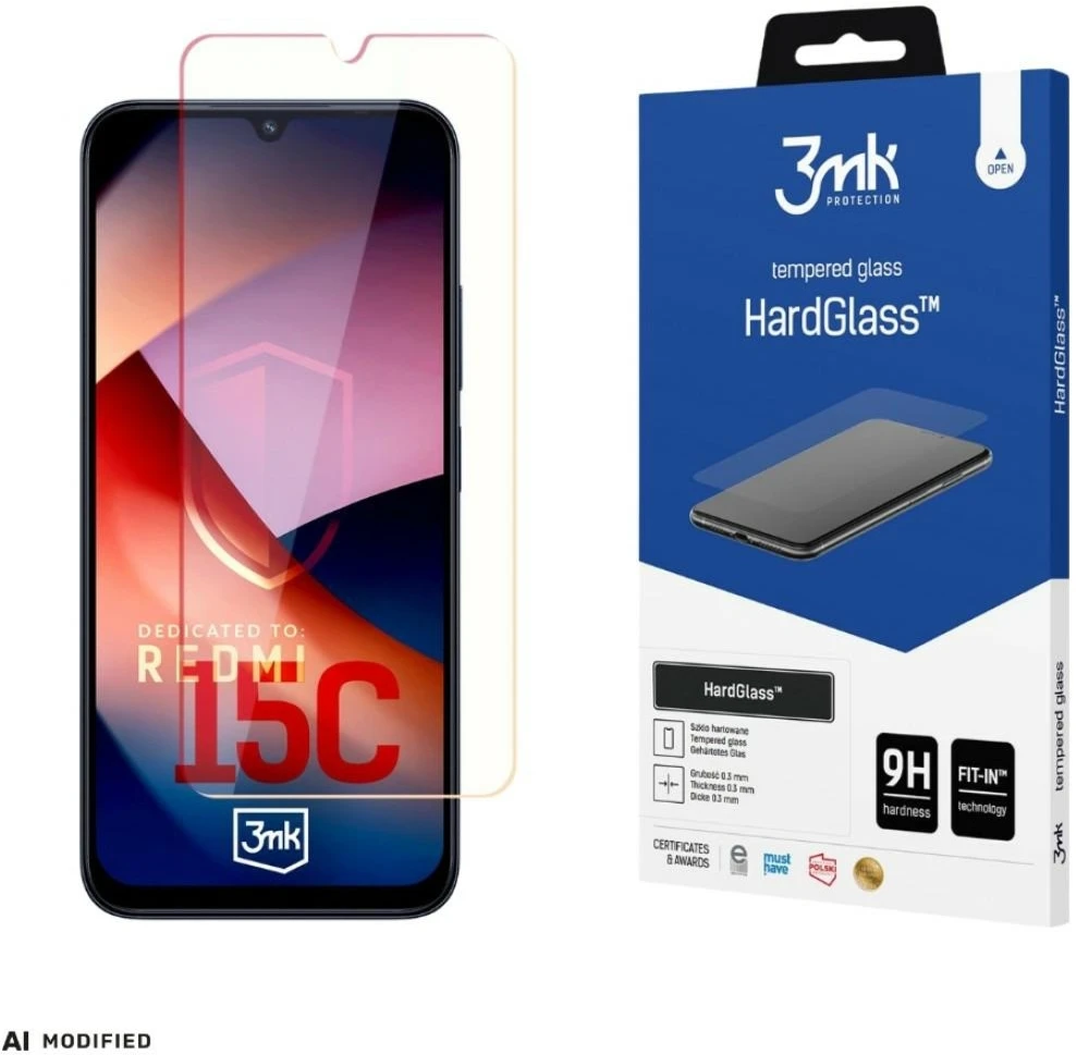 LCD apsauginis stikliukas 3mk Hard Glass Xiaomi Redmi 15C 4G/5G/Poco C85 4G/5G