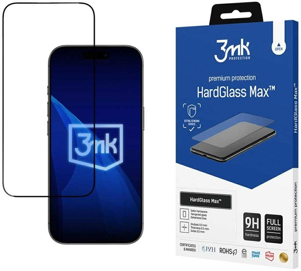 3Mk apsauga su sustiprintu grūdintu stiklu 3mk HardGlass Max Juodas iPhone 17 Air