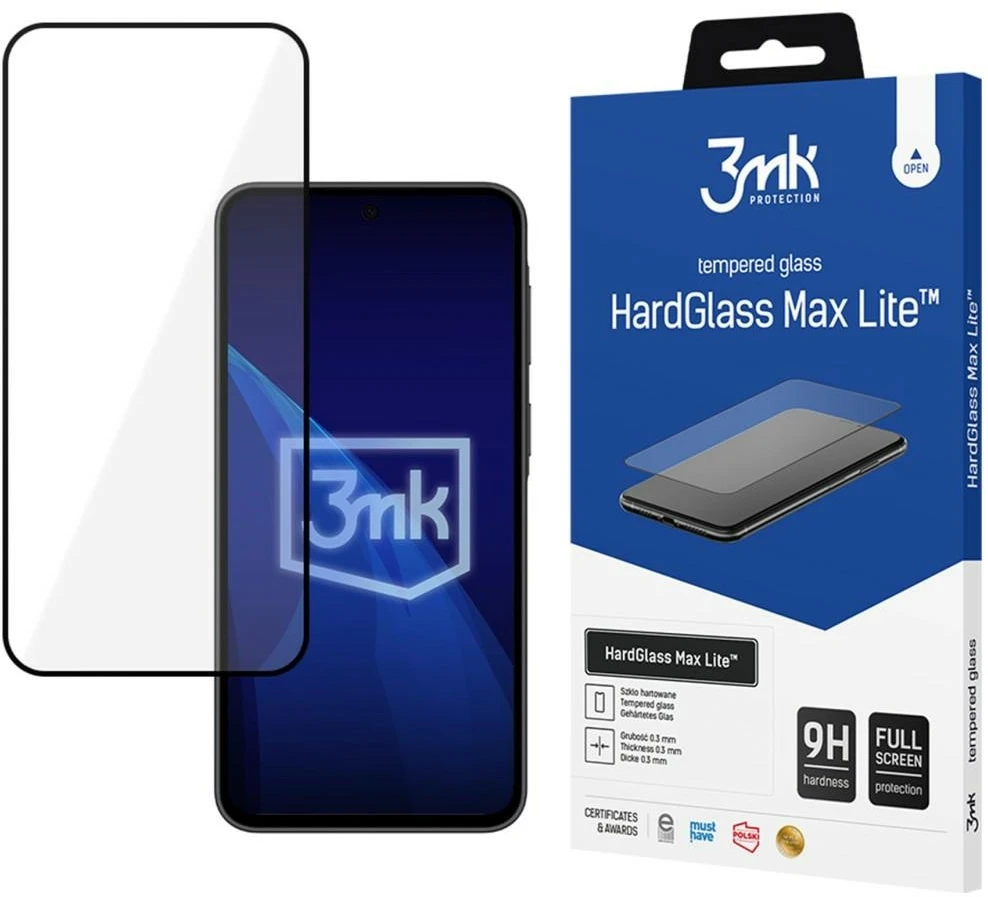 3mk HardGlass Max Lite Juodas grūdintas stiklas, skirtas Samsung Galaxy A37