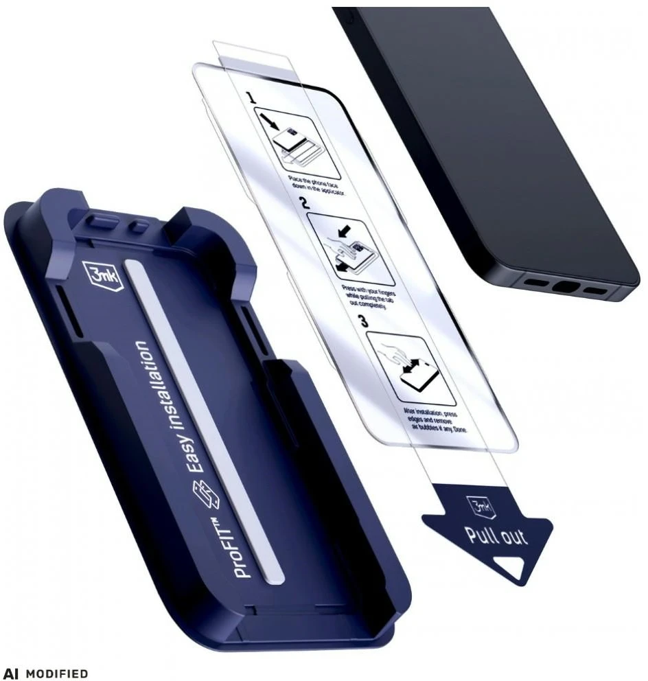 3mk HardGlass Max apsauginis stiklas iPhone 15 / 16, su aplikatoriumi