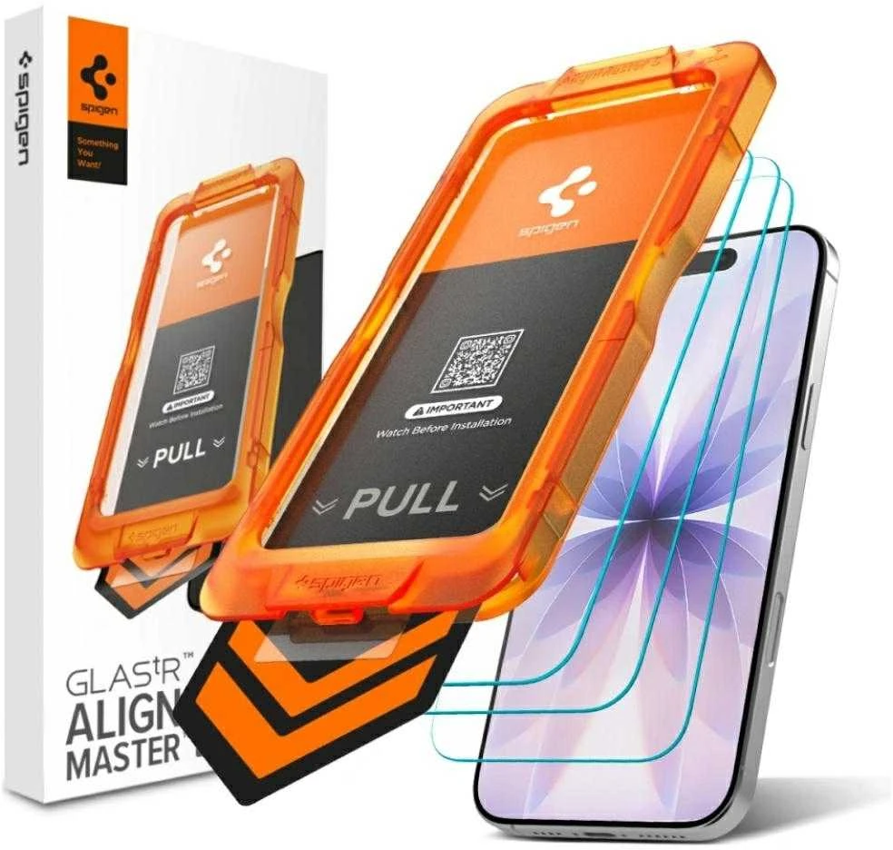 Apsauginis stiklas Spigen ALM GLAS.TR SLIM 3-pack Apple iPhone 17 Pro skaidrus