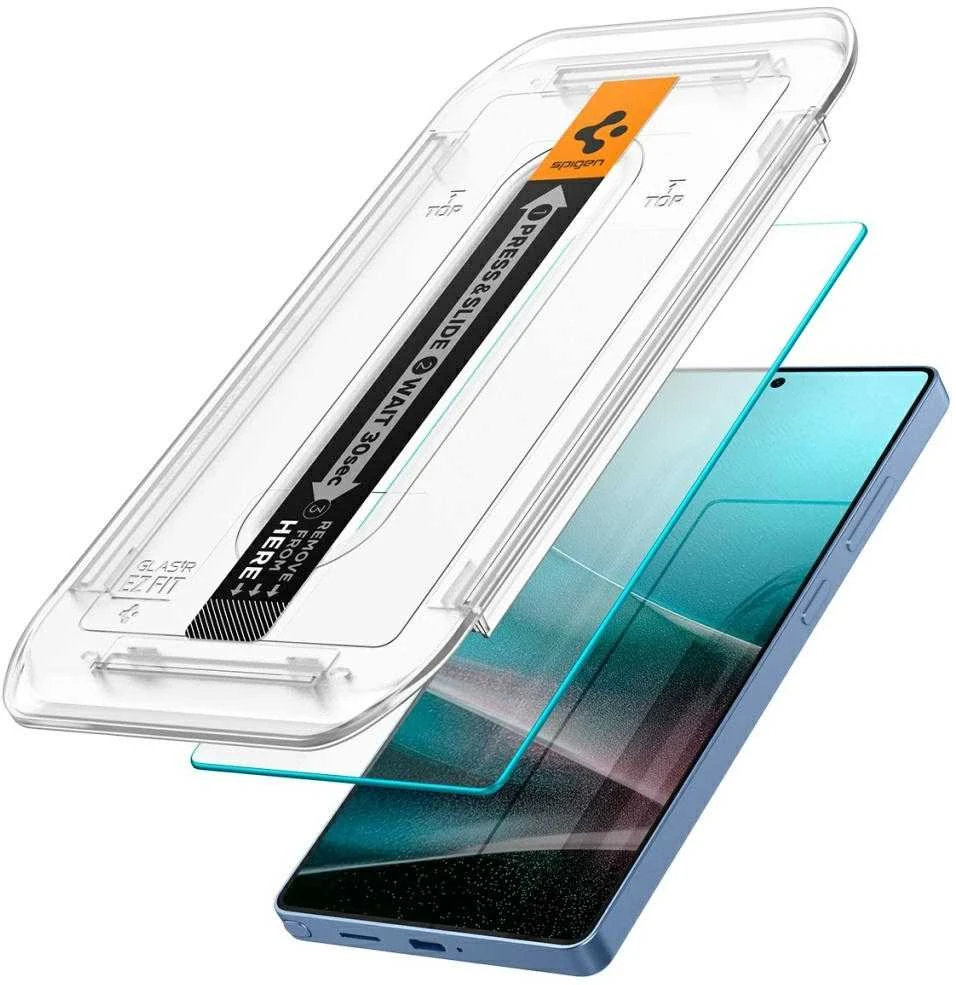 Spigen apsauginis stiklas GLAS.TR”EZ FIT” HD 2-pack skirtas Samsung Galaxy S25 Ultra transparent