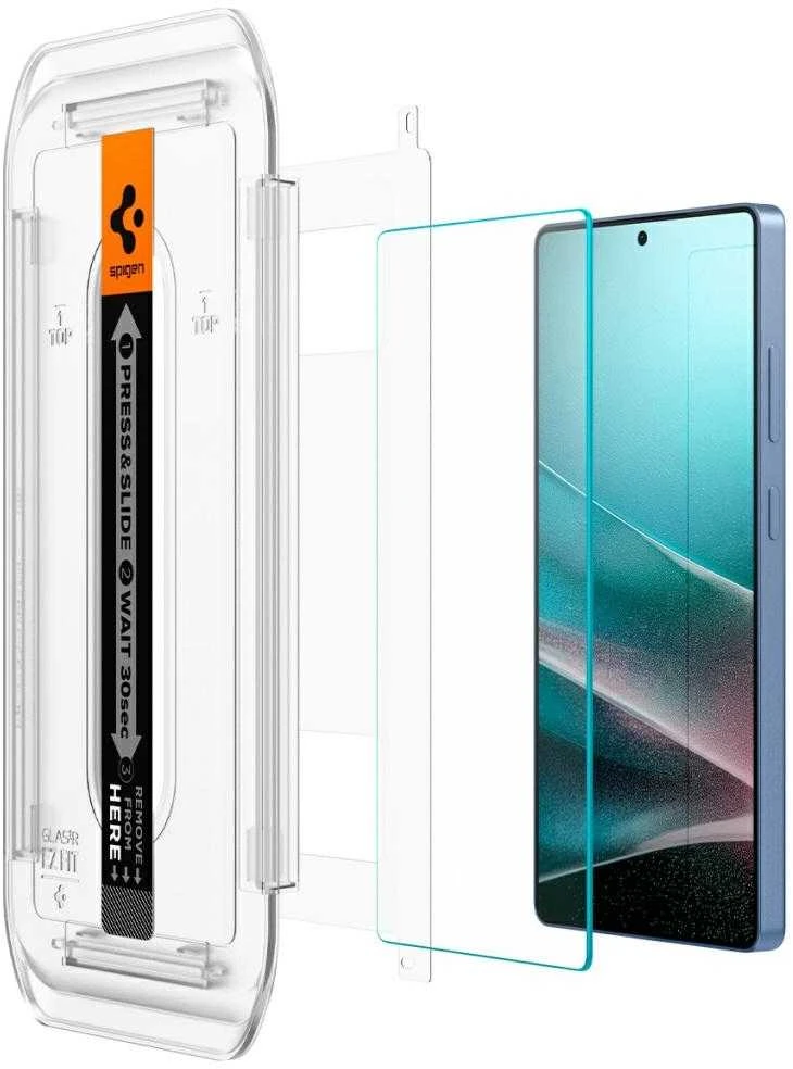Spigen apsauginis stiklas GLAS.TR”EZ FIT” HD 2-pack skirtas Samsung Galaxy S25 Ultra transparent