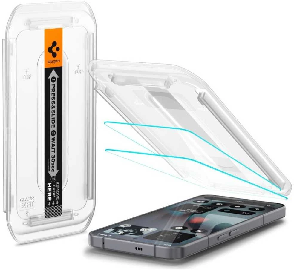 Spigen Glas.TR EZ Fit Apsauginis stiklas 2-pack skirtas Nothing Phone 3 – Transparent