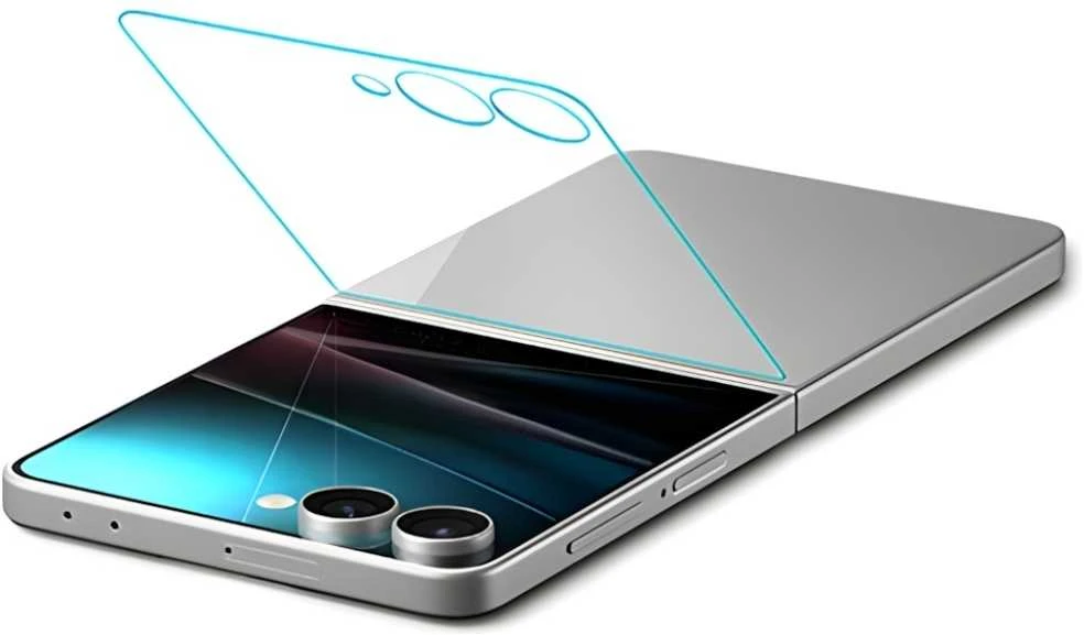 Apsauginis grūdintas stiklas Samsung Galaxy Z Flip 7 telefonui „Spigen Glas.TR EZ Fit HD 2 vnt.”
