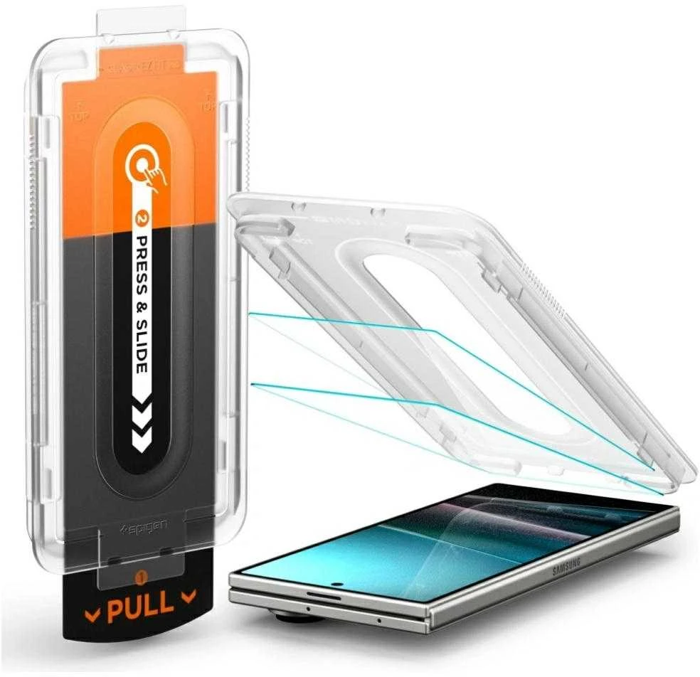 Apsauginis grūdintas stiklas Samsung Galaxy Z Fold 7 telefonui „Spigen Glas.TR EZ Fit Pro HD 2 vnt.”