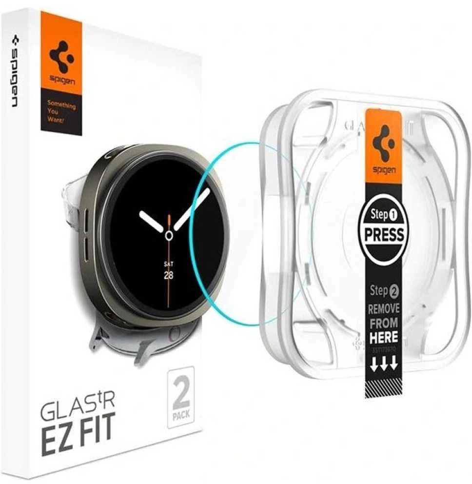 Spigen Glass tR EZ Fit 2 Pack - Samsung Galaxy Watch 8 (40mm)
