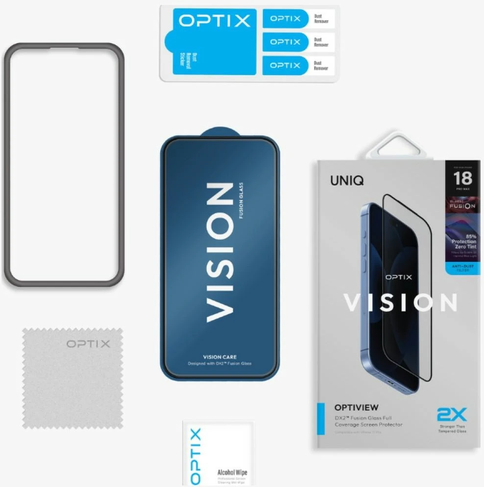 Grūdintas stiklas UNIQ Optix Vision Optiview DX2 do iPhone 18 Pro
