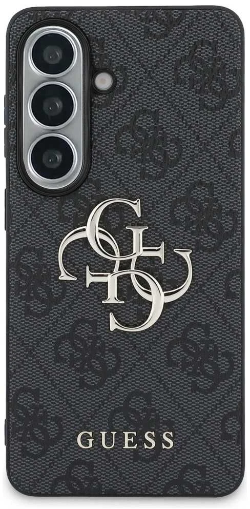 Guess PU 4G Metal Logo dėklas skirtas Samsung Galaxy S25+ pilkos spalvos