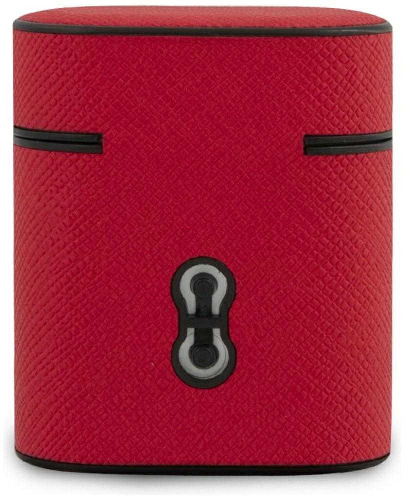 Raudonas Saffiano AirPods 1/2 dėklas su logotipu