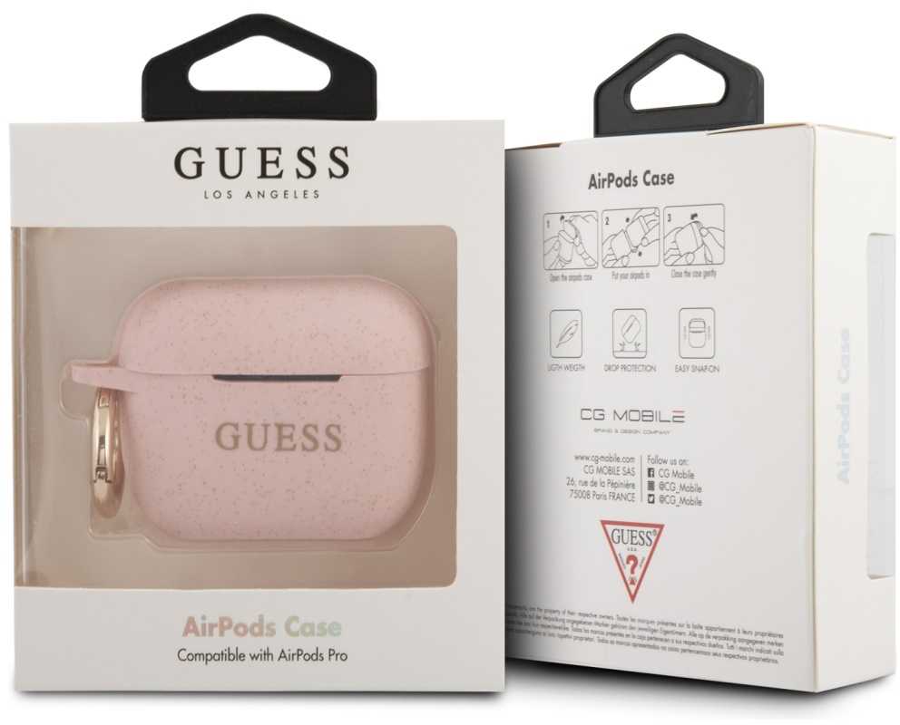 Guess Guacapsilgllp apsauginis dėklas, skirtas AirPods Pro, rožinis