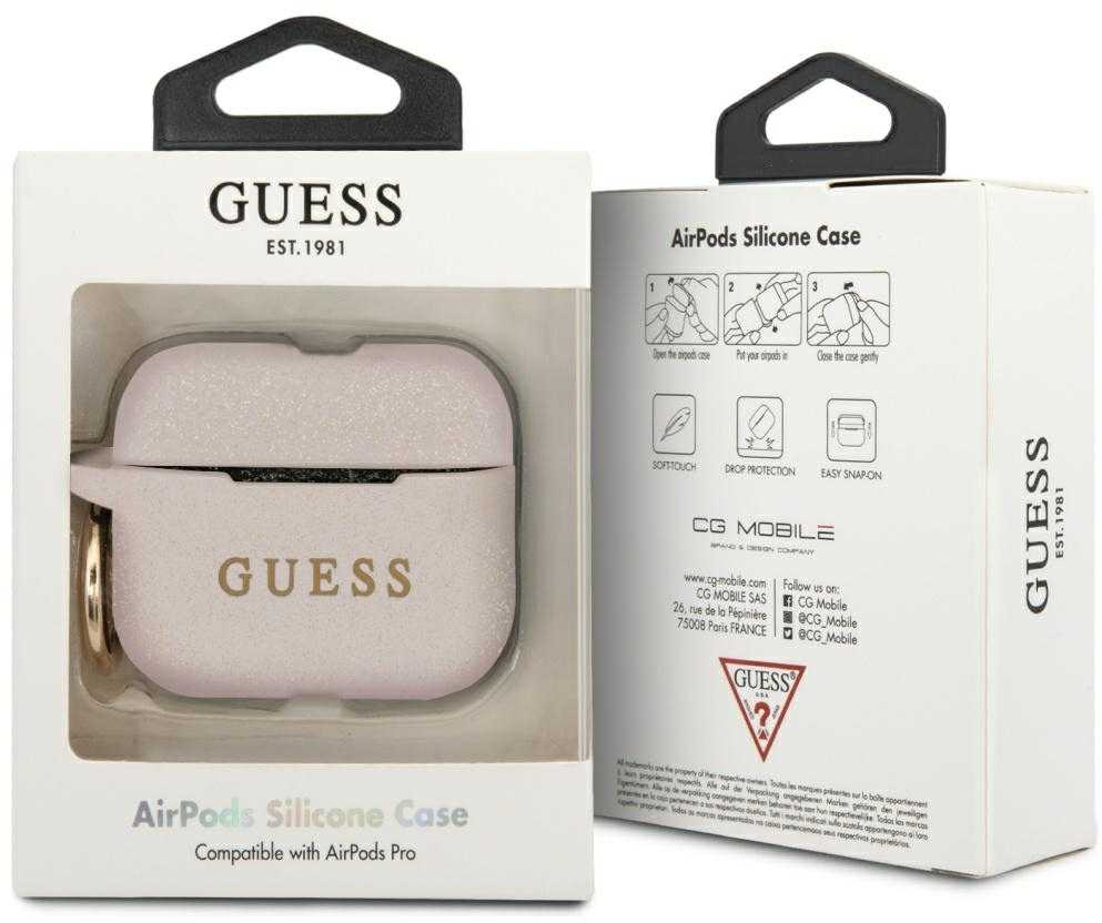 Guess Guacapsilgllp apsauginis dėklas, skirtas AirPods Pro, rožinis