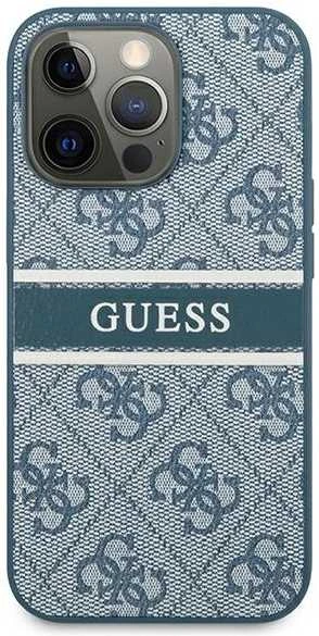 Dėklas GUHCP13L4GDBL Guess PU 4G Printed Stripe Case, skirtas iPhone 13 Pro, mėlynas
