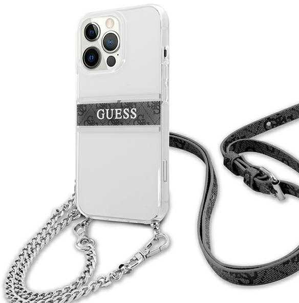 Dėklas Guess GUHCP13LKC4GBSI iPhone 13 Pro / 136,1" Transparent hardcase 4G Pilkas Strap Sidabrinis Chain