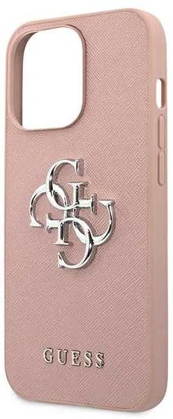 Dėklas Guess PU Saffiano Big 4G Metal Logo Case skirtas iPhone 13 Pro, rožinis
