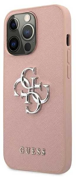 Dėklas Guess PU Saffiano Big 4G Metal Logo Case skirtas iPhone 13 Pro, rožinis