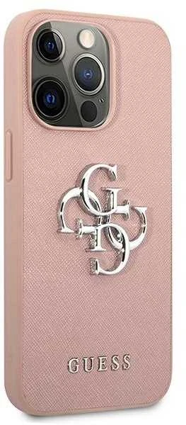 Dėklas Guess PU Saffiano Big 4G Metal Logo Case skirtas iPhone 13 Pro, rožinis