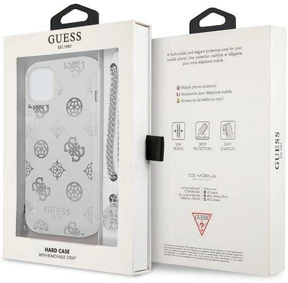 Apple iPhone 13 Mini Guess dėklas Peony Chain Collection (GUHCP13SKSPESI) sidabrinės spalvos