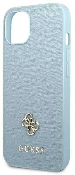 Guess GUHCP13SPS4MB iPhone 13 mini 5,4″ mėlynas kietas dėklas Saffiano 4G Small Metal Logo