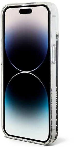 Apple iPhone 14 Guess dėklas Liquid Glitter Marble (GUHCP14SLCSGSGK) juodos spalvos