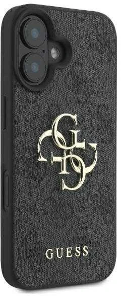 GUESS dėklas skirtas Apple iPhone 16 Pro GUHCP16L4GMGGR (4G PU Big Logo) juodos spalvos
