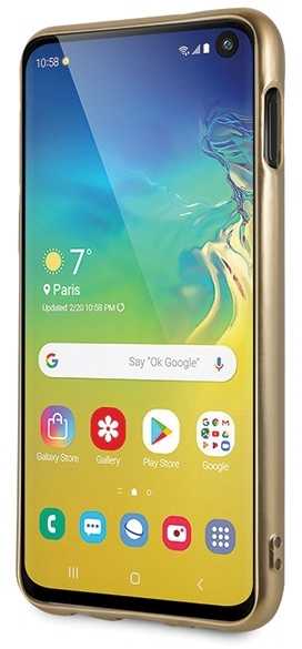 Dėklas Guess GUHCS10LPEOLGGO S10e G970 auksinė/auksinis hard case 4G Peony Liquid Glitter