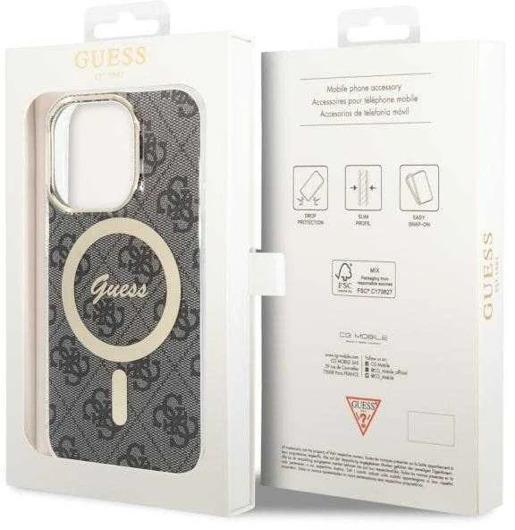 Dėklas GUESS GUHMP14LH4STK IPHONE 14 PRO 6.1 "Juodas/Juodas HARDCASE 4G MAGSAFE