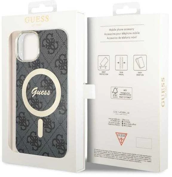 Dėklas Guess GUHMP14MH4STK iPhone 14 Plus/ 15 Plus 6.7" juoda/juodas hardcase 4G MagSafe