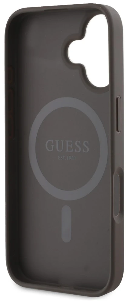 Guess GUHMP16SP4RPSW Apple iPhone 16 6.1" rudos spalvos kietas dėklas 4G Printed Stripes MagSafe